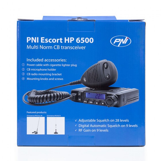 Rádiová stanica PNI Escort HP 6500 CB multištandardná + CB PNI ML70 anténa